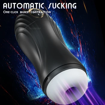 Adult Male Masturbation Cup Silicone Vaginal Real Automatic Vibrator Sucking Masturbator Toys For Men Pocket Blowjob Sex Machine 2
