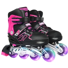Pu Leather Adjustable Inline Roller Skates Professional Slalom Adult Roller Skating Shoes Sliding Free Skate For Sneakers Solid