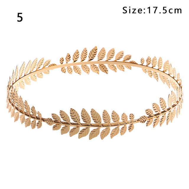 Gold leaf wedding roman bride greek women hair accessories bride head jewel headband head tiaras crown jewelry Hair Hoop