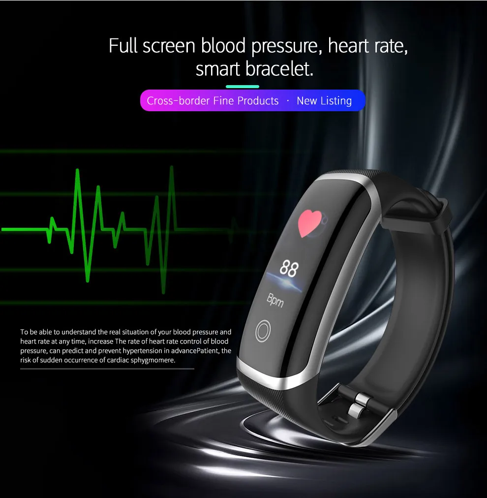 Смарт-часы браслет для мужчин и женщин монитор сердечного ритма сна фитнес-трекер напоминание о сообщениях M4 водонепроницаемые спортивные часы Android
