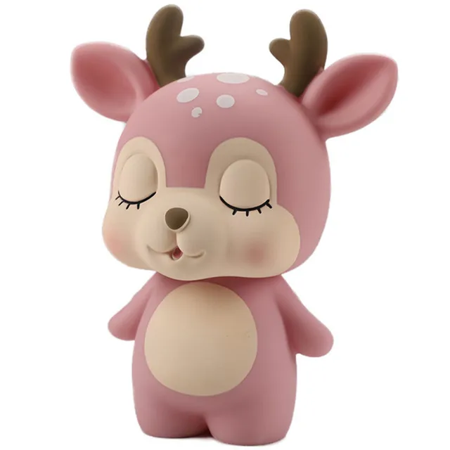Cartoon Deer Piggy Bank Cute Animal Fall-proof Vinyl Children Savings Toys Kids Boy Girl Birthday Gift 1