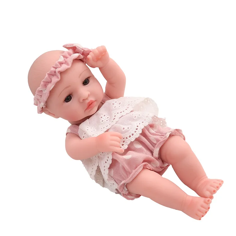 10 дюймов Reborn Baby Doll все тело Мягкая силиконовая Детская кукла мягкий винил реалистичный милый подарок на день рождения для детей - Цвет: Белый