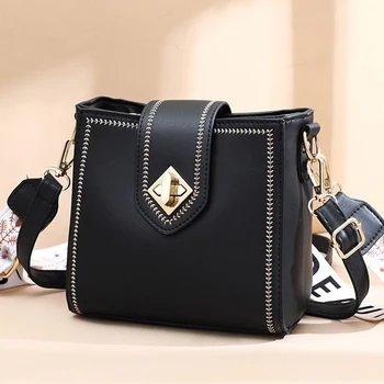 

Vintage women Bucket shoulder Commuter bag fashion Mini leather handbags luxury handbags women shoulder bags designer PU purse