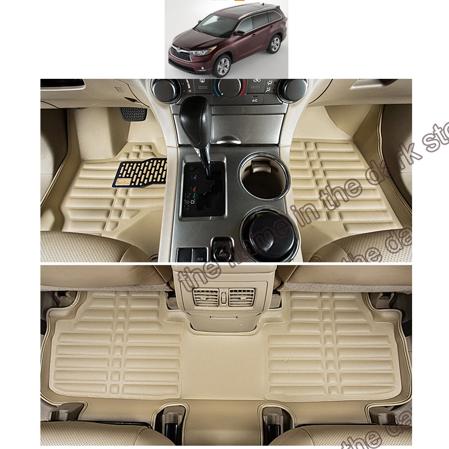 Lsrtw2017 кожаные автомобильные коврики ковер для toyota highlander 2013 2014 2015 2016 2017 2018 2019