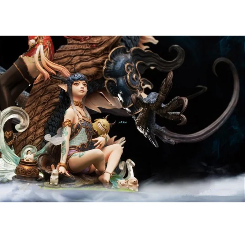 2" Статуя Jiu Tianheng бюст Donggong Qinglong 1/7 полная длина Портрет украшения Смола действие Коллекционная модель игрушечная коробка Z2574