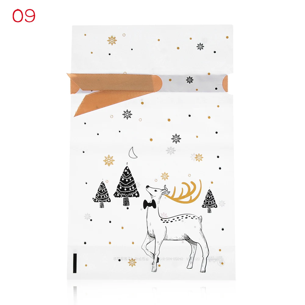 09 -5PCS 1/5 шт. Рождественский подарок сумка мешочек для печенья, конфет в виде снежинок плотная сумка мыло ручной работы сумка-кисет для веселого Рождества Подарки на год - Цвет: 09 -5PCS