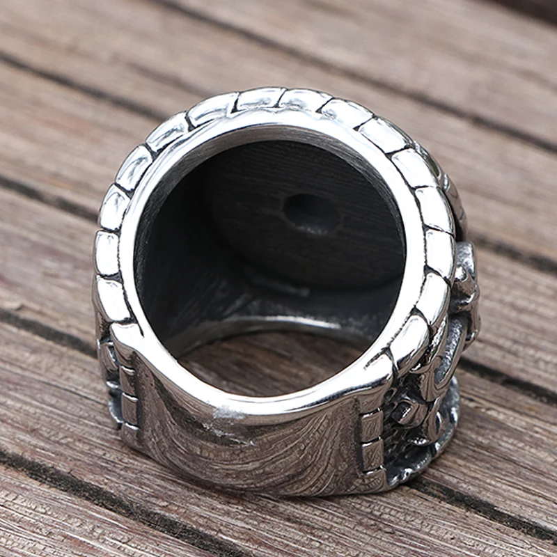 Cool Viking Pirate Compass Ring Nordic Stainless Steel Locomotive Anchor Ring Men's Retro Sailor Amulet Jewelry Wholesale