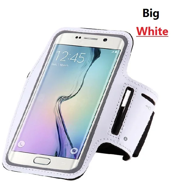 Для спортивной сумки чехол для телефона для бега браслет ремень на руку ремешок чехол для iPhone huawei samsung Xiaomi Redmi sony все телефоны - Цвет: White-Big