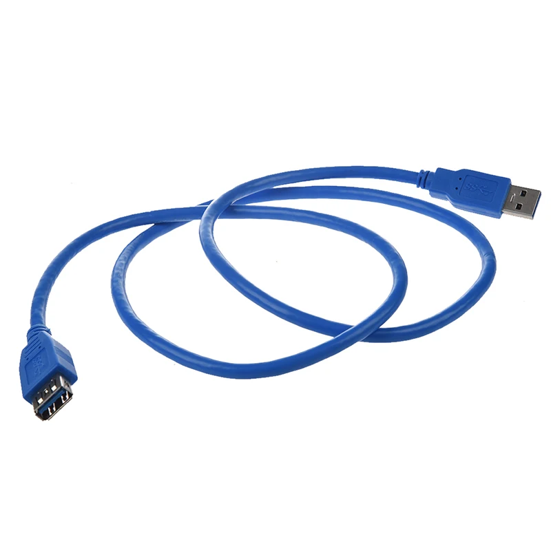Blue Male to Female Computer USB A Type Extension Cable 1M