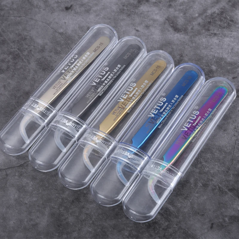 Vetus MCS-15 Industrial Precision Anti-static Tweezer High Hardness Curved Tip Stainless Steel Forceps for Phone Repair Tool