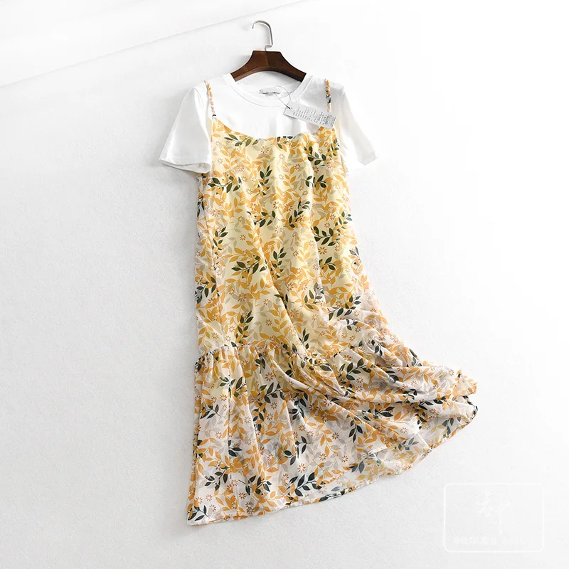 

One's 2019 Amoi Non-mainstream Suit Dress + Simple White T-shirt Two-Piece Set Entity