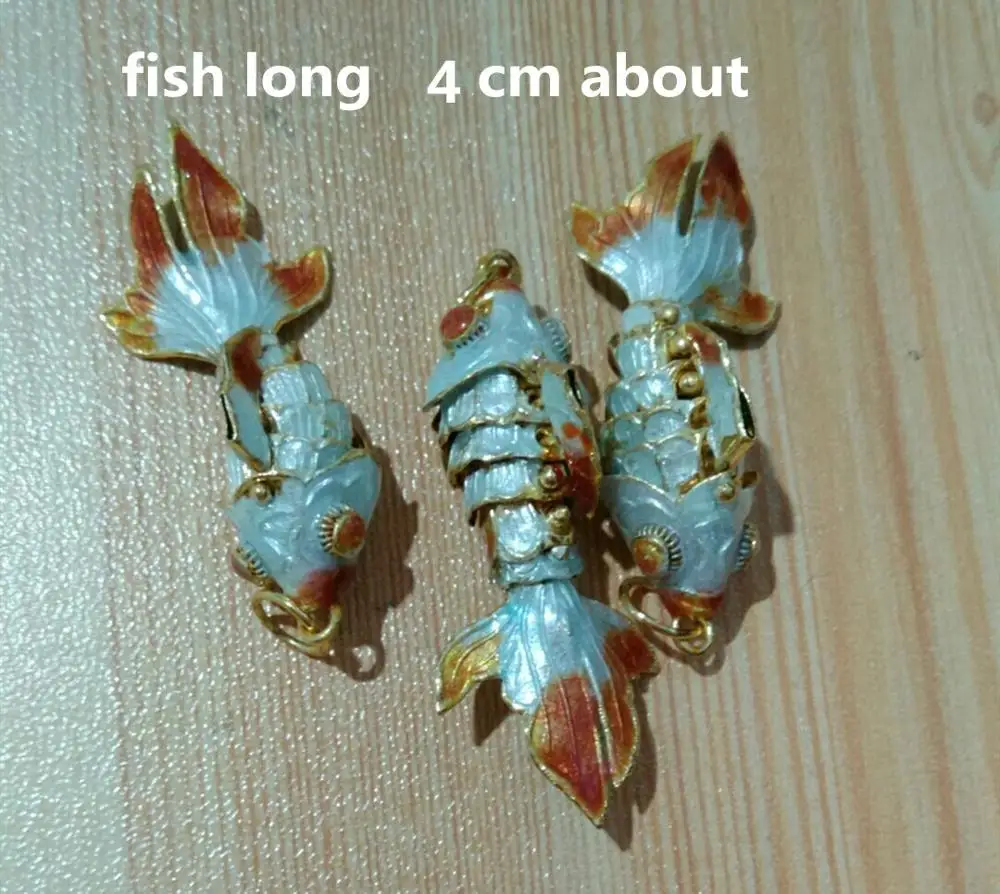 

5pcs Cloisonne Filigree Fish Keychain Charms Cute Enamel Vivid Swing Goldfish Pendant DIY Earrings Bracelet Making
