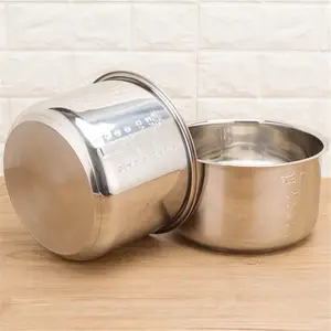  Inner Pot Rice Cooker 304 Stainless Steel Inner Pot Replacement,  3L Alloy Non- Stick Rice Cooker Replacement, Rice Cooker Parts for Home  Kitchen Rice Accessories, Silver Color（3L) : Home & Kitchen