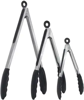 Silicone Stainless Steel Cooking Tongs 1