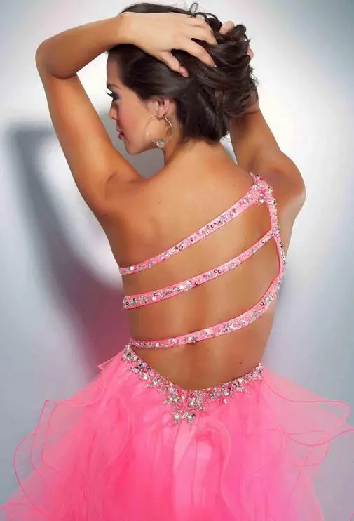robe de soiree модное сексуальное Недорогое Платье с открытой спиной праздничное платье с кристаллами и оборками платье для выпускного подружки невесты