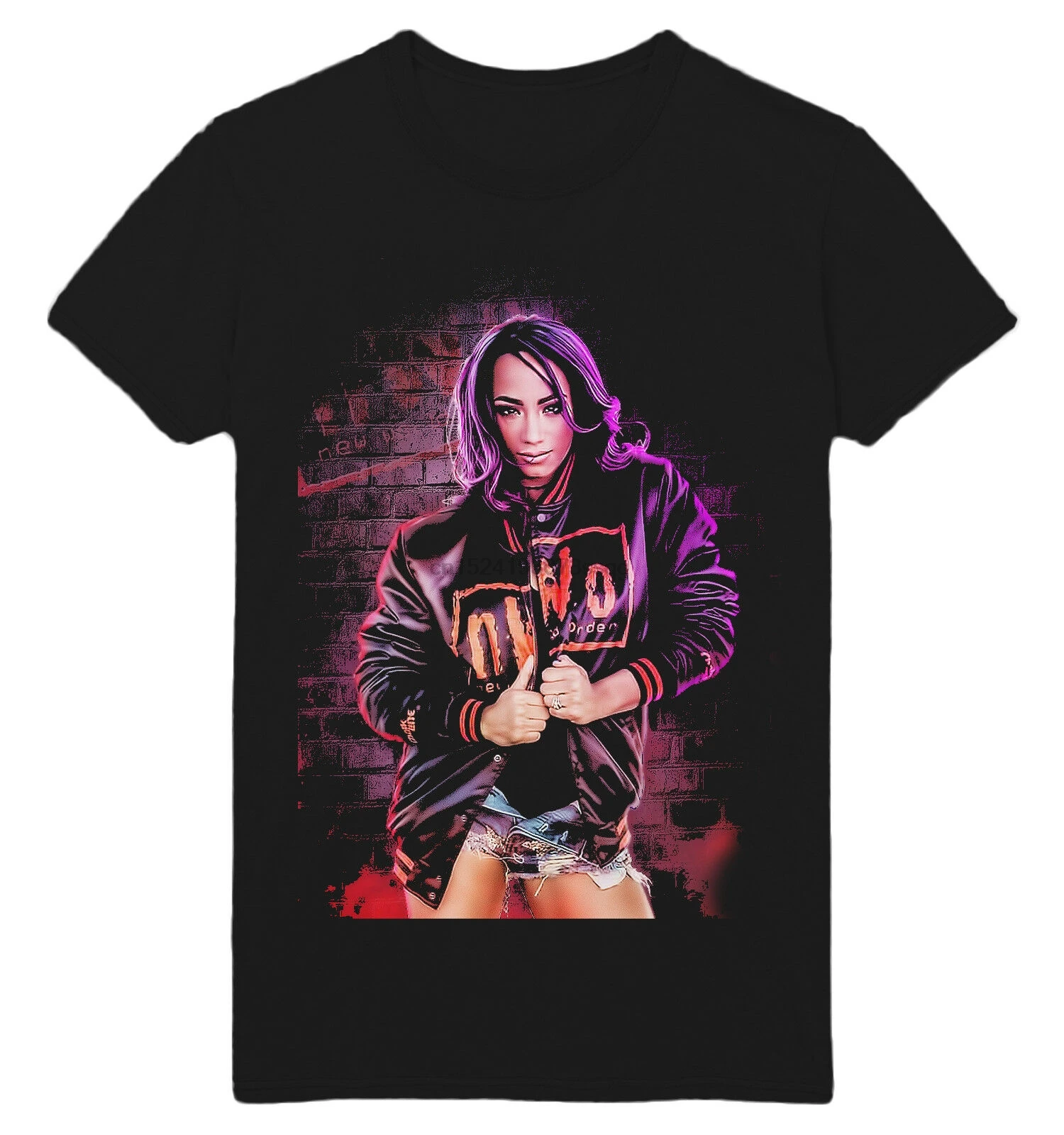 Саша Бэнкс НМП кирпич высокое качество печати борьба черная футболка унисекс WWX54