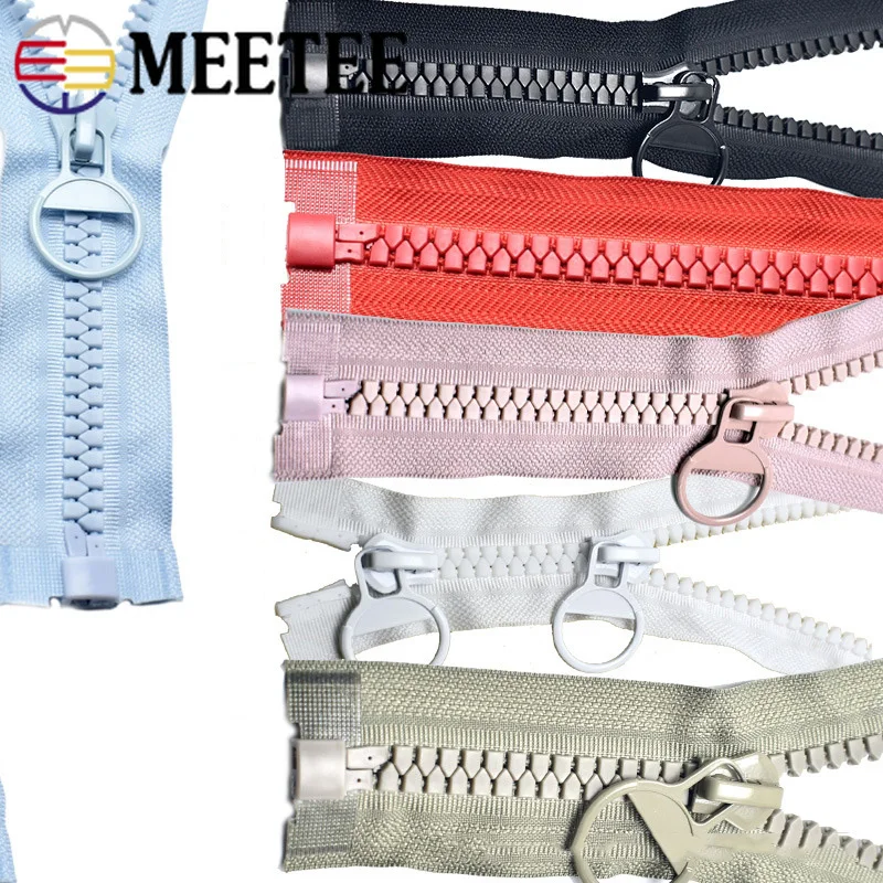 Meetee 1 шт. 70-120 см 15# Смола двойная открытая Одиночная открытая молния открытая Автоматическая застежка-молния для пуховика DIY багажные аксессуары ZA064