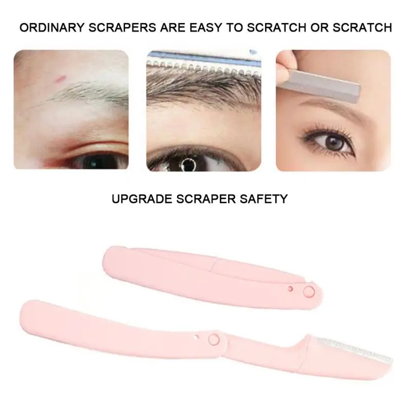 3 Pcs/set Women Foldable Eyebrow Trimmer With Protective Net Facial Hair Removal Grooming Shaping Shaver Beauty Makeup Tools_voghion.com