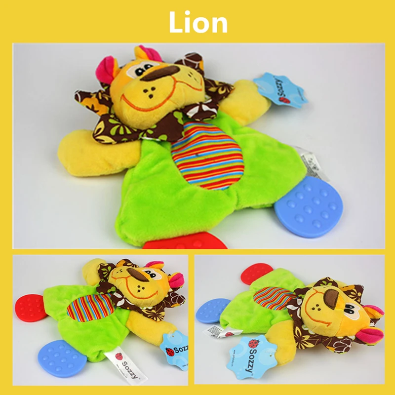 Sozzy Newborns Infant Reassure Towel Teether Plush Toy Dog Lion Girl Soft Comforting Doll plush Appease Educational Baby Gift