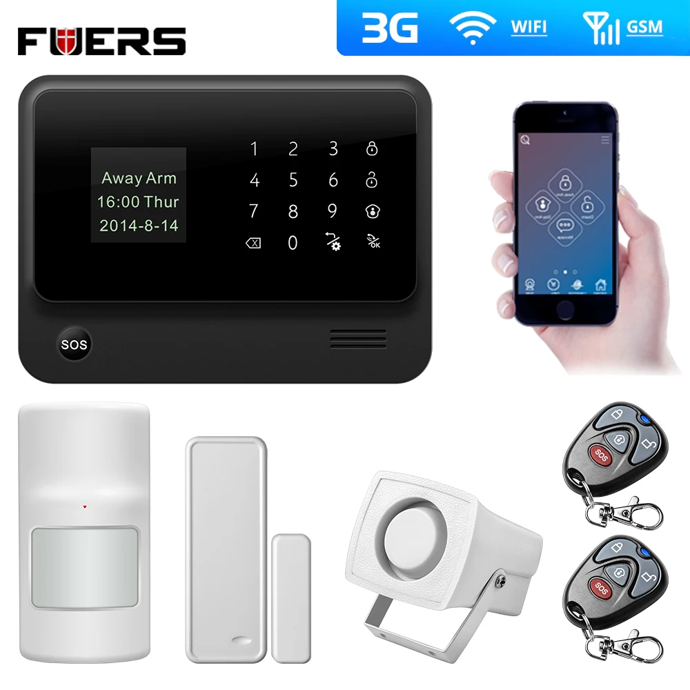 FUERS G90B Plus WIFI GSM 3G сигнализация полностью сенсорная панель приложение