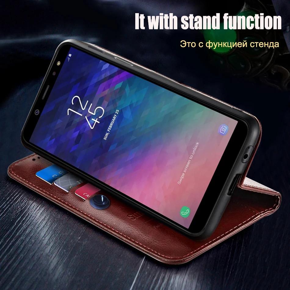 Phone Case For Samsung Galaxy A6 A600F A6 Plus A605 A605F Leather