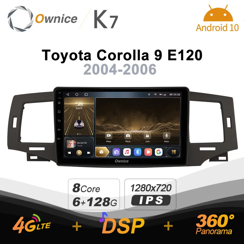 Автомагнитола Ownice K7 на Android 10 0 для Toyota Corolla 9 E120 2004-2006 GPS 6 + 128 ГБ | Автомобили и