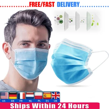 

3 Layer Face Mask dust protection Mask Disposable маска медицинская Elastic Ear Loop Disposable Dust Filter Safety Mask