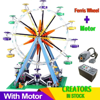 

With motor City Ferris Wheel Creator streetview Model Building Blocks Bricks Toy Gifts for Girl Boy fit Expert 10247