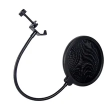 Durable doble capa de parabrisas micrófono de estudio Flexible máscara de la pantalla del viento Mic Pop filtro escudo doble para grabación de habla