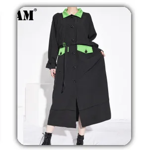 [EAM] Women Black Bow Split Joint Buckle Temperament Dress New Sleeveless Loose Fit Fashion Tide Spring Autumn 2020 1Z663