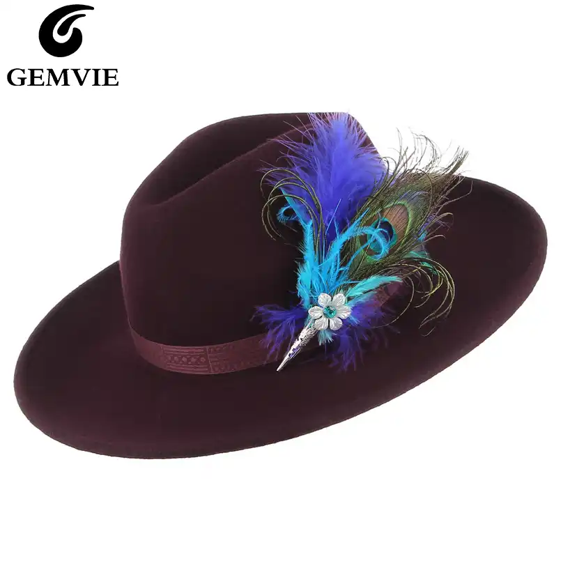 womens fedora hat with feather