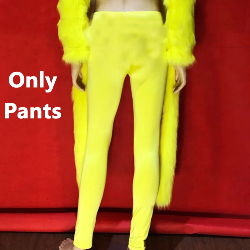 ballroom outfit for men Gogo Dancer Costume Male Fluorescent Green Fur Blouse Coat Pants Men Rave Outfit Burning Man Nightclub Festival Clothing XS2772 mens ballroom dancewear Stage & Dance Wear