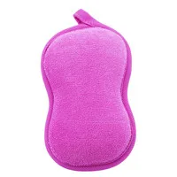 purple Хлопковая Детская щетка для ванны с рисунком из мультфильма, мягкая детская Мочалка для ванны, пуховка для пудры, милая детская одежда для новорожденных, товары для душа, махровое полотенце - Цвет: purple