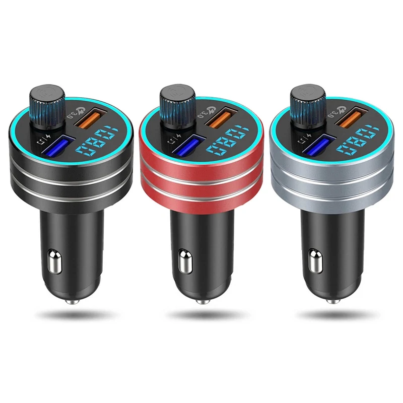 

Car Charge Bluetooth FM Transmitter For Phone Quick Charging Wireless Handsfree Radio MP3 Player Dual USB Adapter