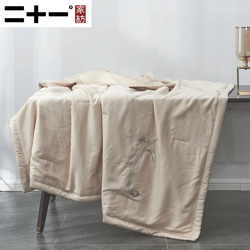 

Home Textiles 60s Tiansi Summer Quilt Is Thin You Lesel Air Conditioner Cover Embroidered Summer Quilt Embroidery Can Wash