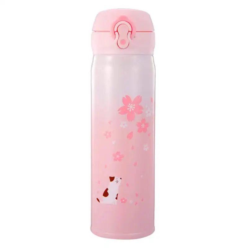 

500ml Cherry Blossom Thermos Bottle Stainless Steel Vacuum Flask Water Bottle Insulation Tumbler Mug Thermo mug tumbler n