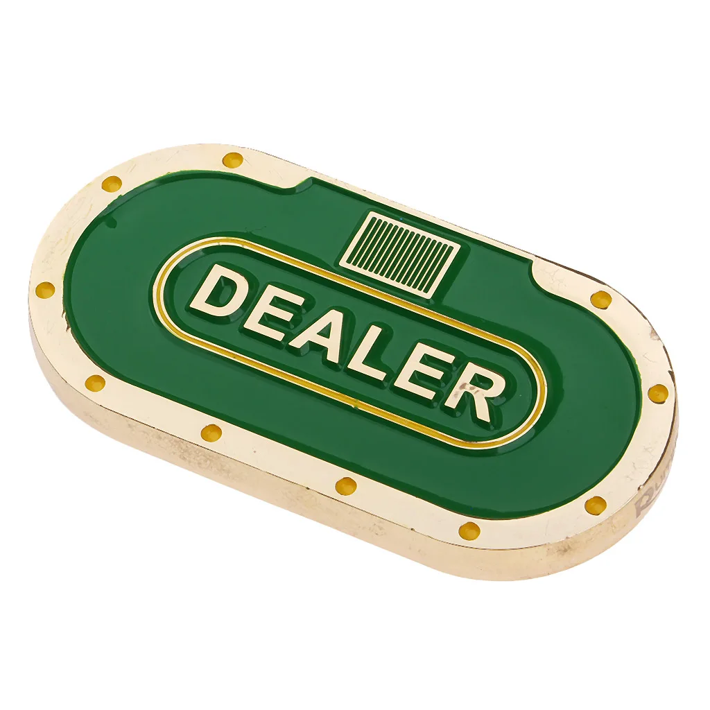 Dealer Button Metal Poker Dealer Buttons Poker Cards Guard Poker Accessories 7.2 x 3.6cm Green, red