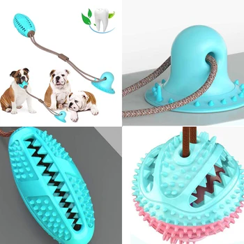 

Silicon Suction Cup Tug dog toy Dogs Push Ball Toy Pet Dog Toys Pet Tooth Cleaning Dog Toothbrush for Puppy large Dog Biting Toy