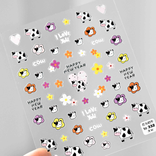Tiger Animals Nail Sticker Korea Cute Image Quality 3d Engraved Nail Stickers Nail Art Decorations Nail Decals Designer