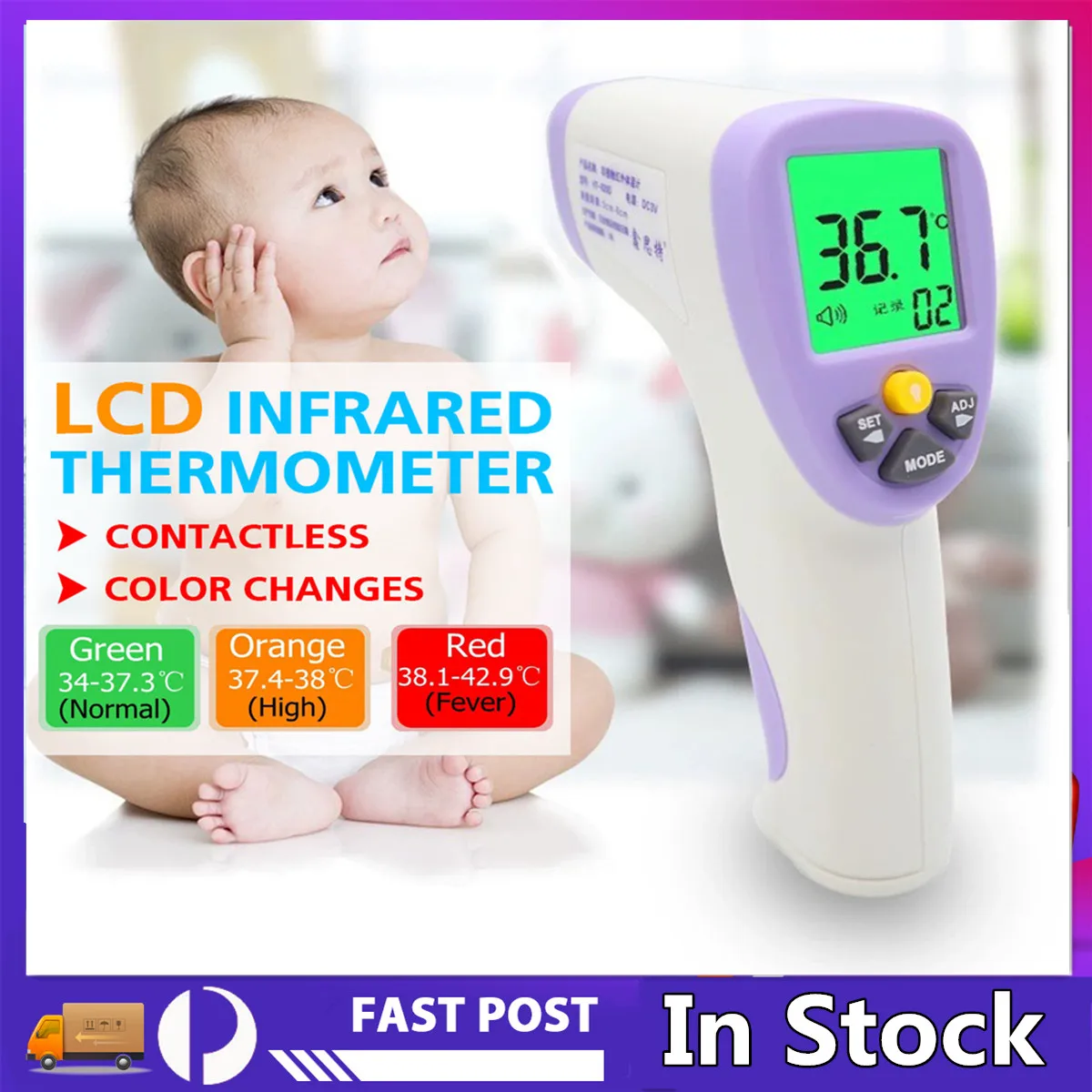 

HT-820D Digital Baby Thermometer body infrared thermometer for adult children forehead thermometer infrared temperature-gun