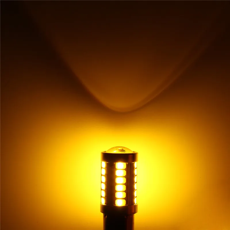 1 шт. 1156 BAU15S PY21W желтые светодиодный лампы 33 5730 SMD боковые габаритные огни