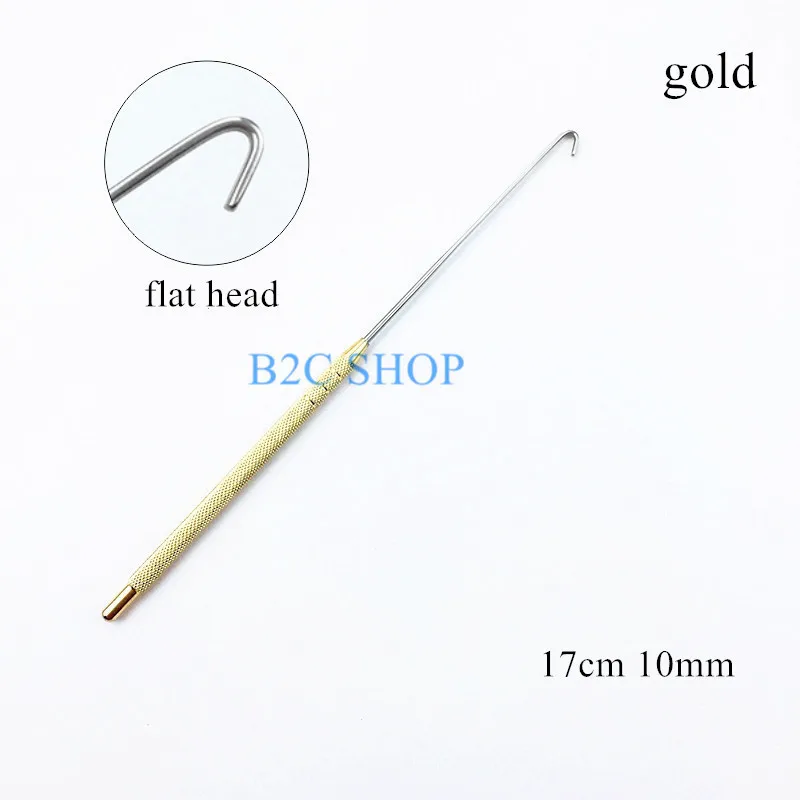 flat head 10mm gold Spay Snook крючок для яичников животных ветеринарный Snook ветеринарные Ортодонтические инструменты крючок 6 мм, 8 мм, 10 мм, 12 мм - Цвет: flat head 10mm gold