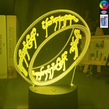 

Film Series The Lord 3d Illusion Led Night Light Rings Touch Sensor Colorful Nightlight for Home Decoration Night Lamp