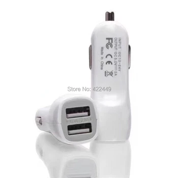 

500pcs Cheap Price Mobile Phone Adaptor Travel Portable USB Car Charger Dual USB 2.1A+1A Fast Charge for Cellphones Tablets GPS