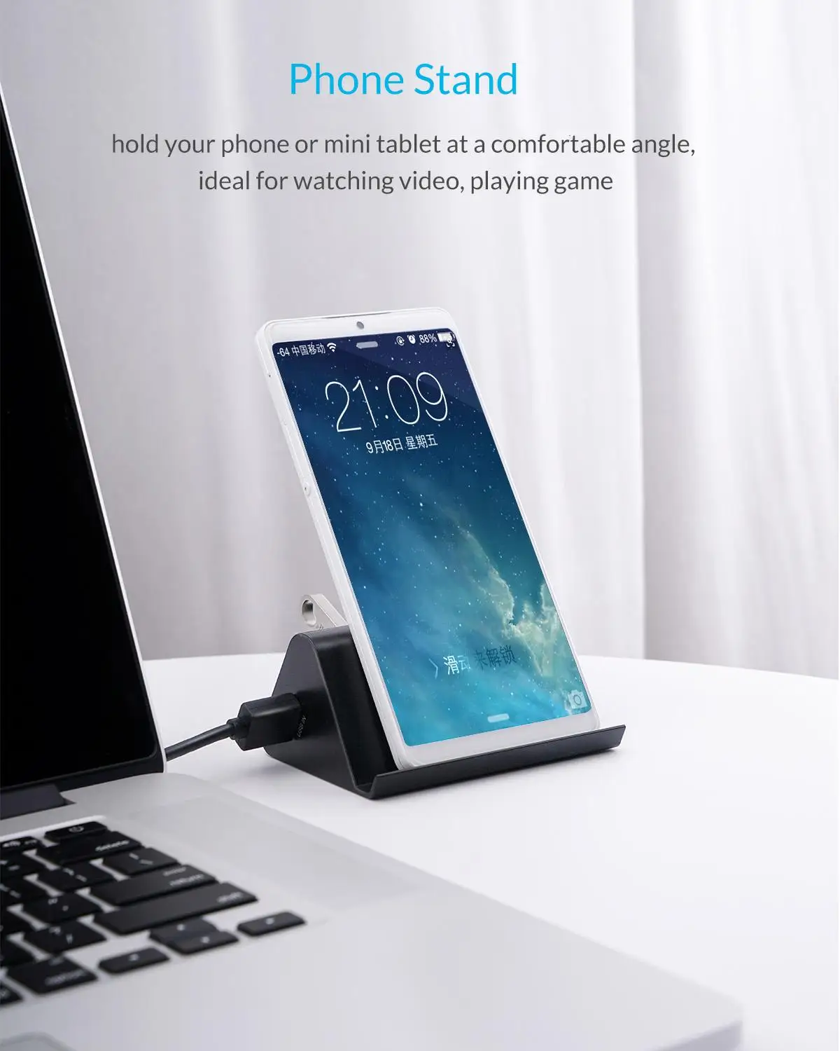 Goede Orico 5Gbps High Speed Mini 4 Poorten USB3.0 Hub Splitter Voor Desktop Laptop Met Stand Houder Voor Telefoon Tablet pc Zwart Wit