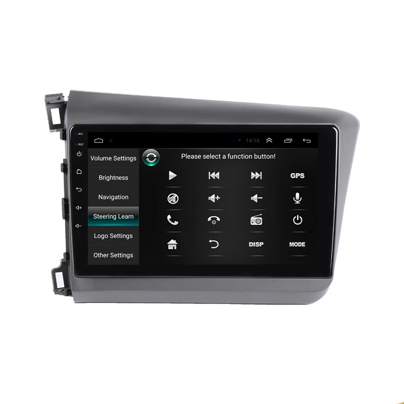 Excellent 9" 2.5D IPS Android 9.1 Car DVD Multimedia Player GPS For Honda Civic 2010 2011 2012 2013 2014 radio DSP 32EQ stereo navigation 16