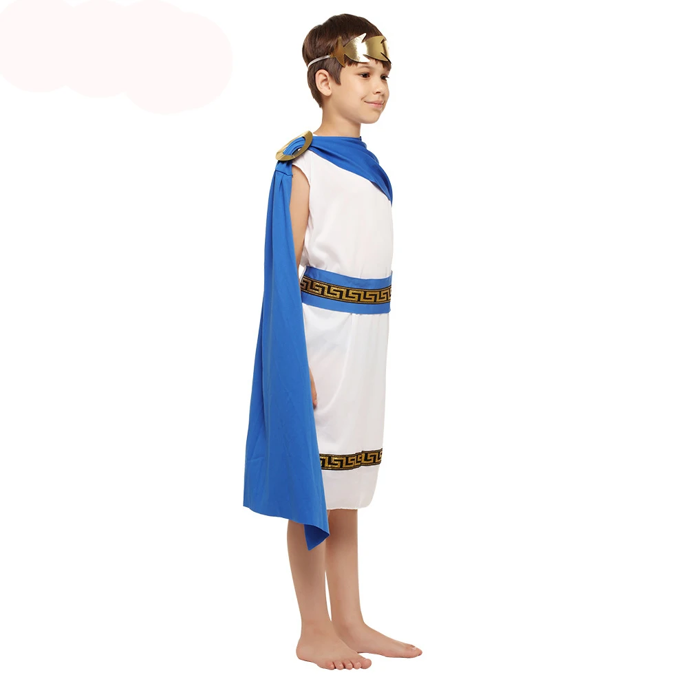 Costume Greco Bambino Toga Con Accessori - Dio Greco Romano Per Carnevale E Feste - Foto 8