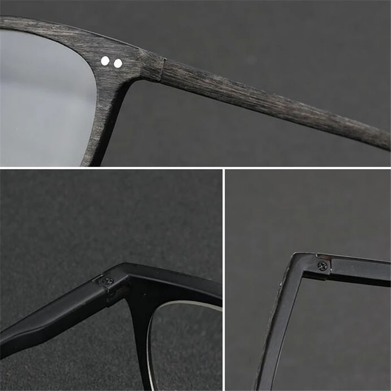 Линзы хамелеона готовые очки для близорукости унисекс ретро дерево цвет солнце фотохромные близорукость очки 0-1,0-1,5-To-4,0
