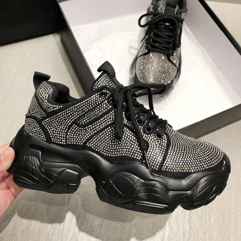 

shoes Women's Sneakers With Sparkles Womens Shoes Platform Woman 2019 Tennis Female Rhinestone Woman's Thick Trainers Summer
