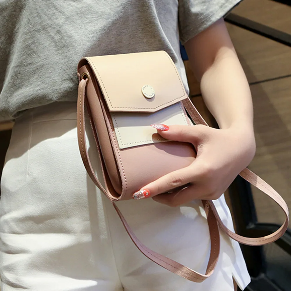 Korean Style Messenger Bags Adjustable Splice Mobile Phone Bag Pocket Money Crossbody Girl Gift Mini Multifunction Handbag | Багаж и сумки